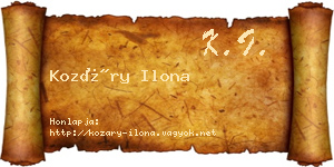 Kozáry Ilona névjegykártya