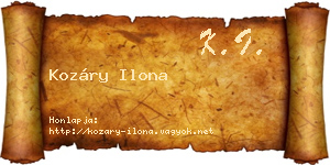 Kozáry Ilona névjegykártya