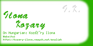 ilona kozary business card